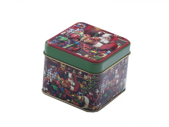 Cutie din metal cu capac embosat - Santa s House
