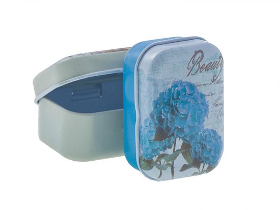 Cutie dreptunghiulara din metal cu balama - Flowers