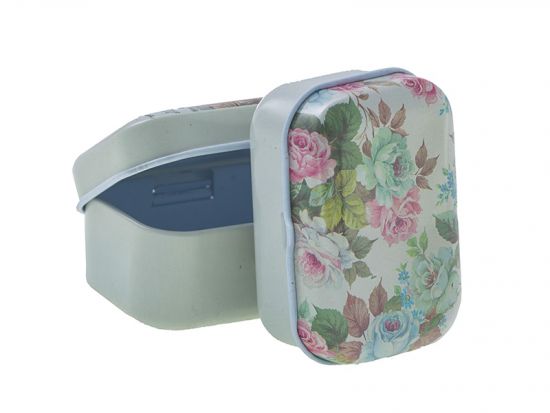 Cutie dreptunghiulara din metal cu balama - Flowers