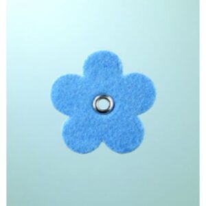 Set 12 flori din fetru cu capsa, 3 cm - Blue