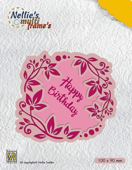Set 3 matrite Nellies Multi Frame - Flower Wreath Happy Birthday