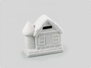 Pusculita din ceramica - casa cu turnulet