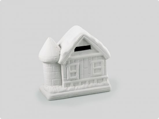 Pusculita din ceramica - casa cu turnulet