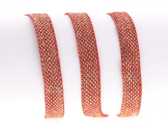 Banda fibre liberiene tesute pe fir de bumbac rosu - 200 x 1,4 cm
