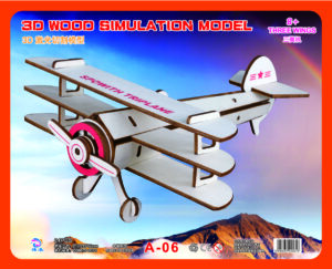 Puzzle constructie 3D, din lemn, avion 3 Wings