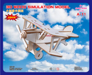 Puzzle constructie 3D, din lemn, avion Albatross