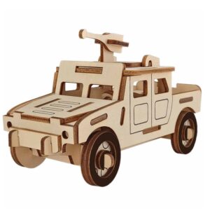 Puzzle constructie 3D, din lemn, masina Jeep
