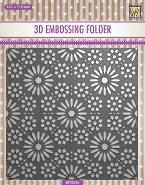 Matrita pentru embosare 3D - 15 x 15 cm - Flower Pattern