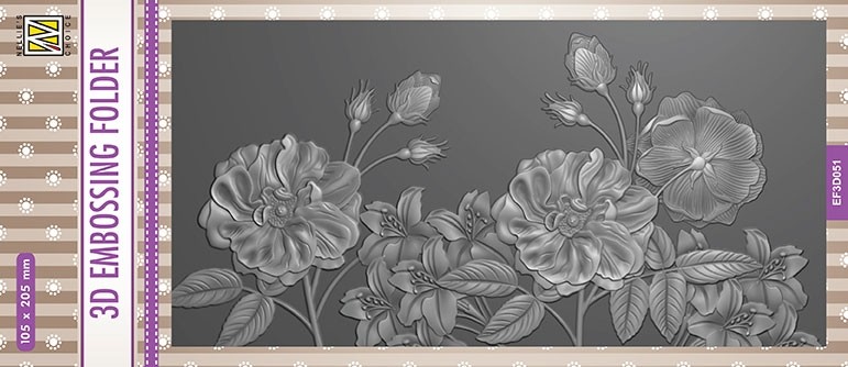 Matrita pentru embosare 3D - 20,5 x 10,5 cm - Wild Roses