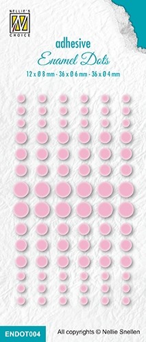 Set 84 aplicatii de 4 mm,  6mm, 8 mm, autoadezive cu aspect emailat - Baby Pink