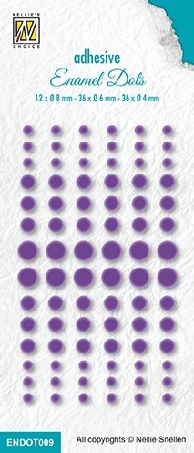 Set 84 aplicatii de 4 mm,  6mm, 8 mm, autoadezive cu aspect emailat - Purple