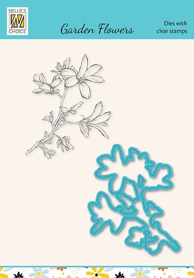 Set matrita si stampila din silicon - Garden - Flowers Magnolia 2