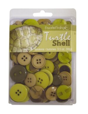 Nasturi din plastic, 99 grame, asortiment verde/olive - Turtle shell