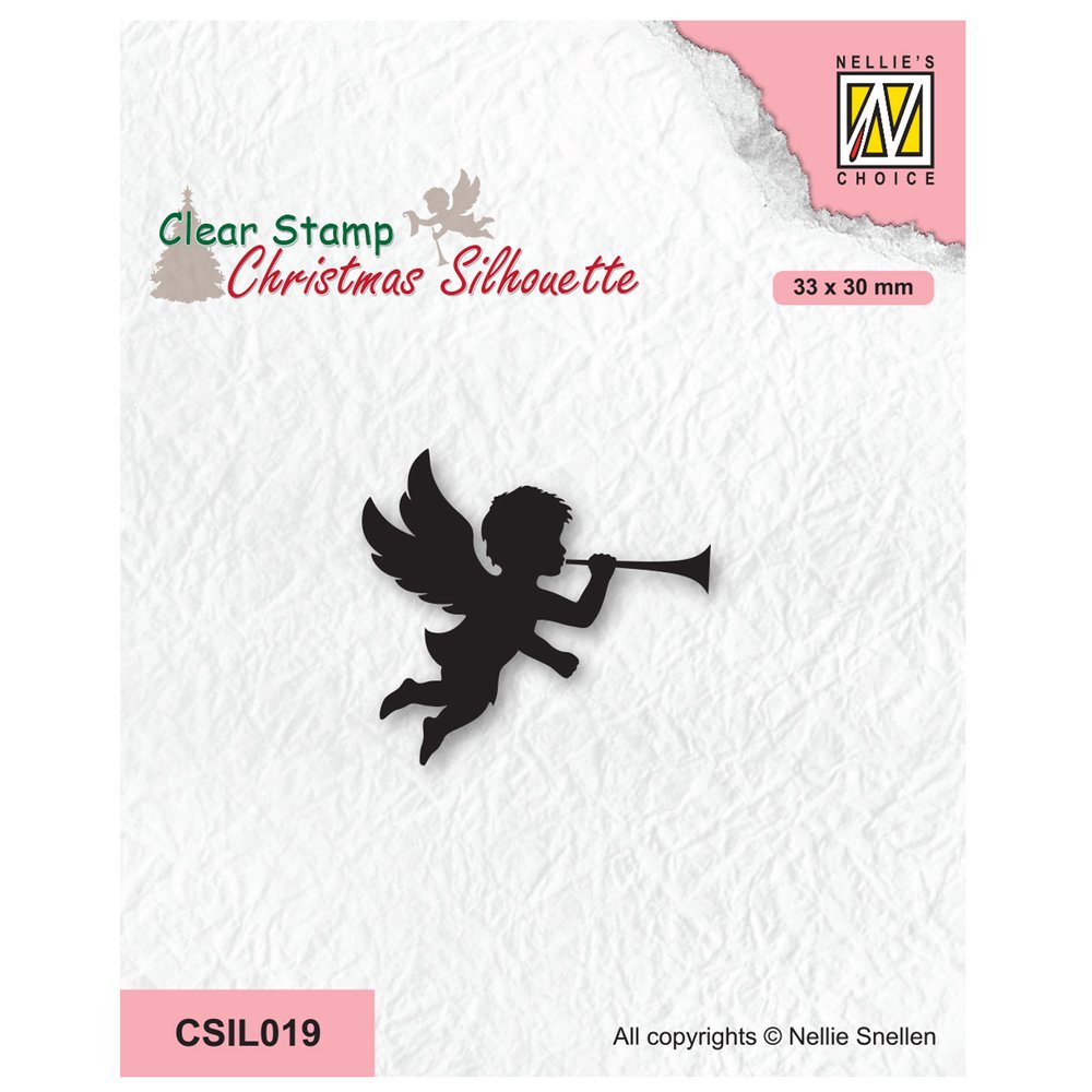 Stampila din silicon Christmas Silhouette, Angel with Trumpet