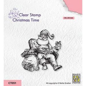 Stampila din silicon Christmas time, Santa Claus in Lounge Chair