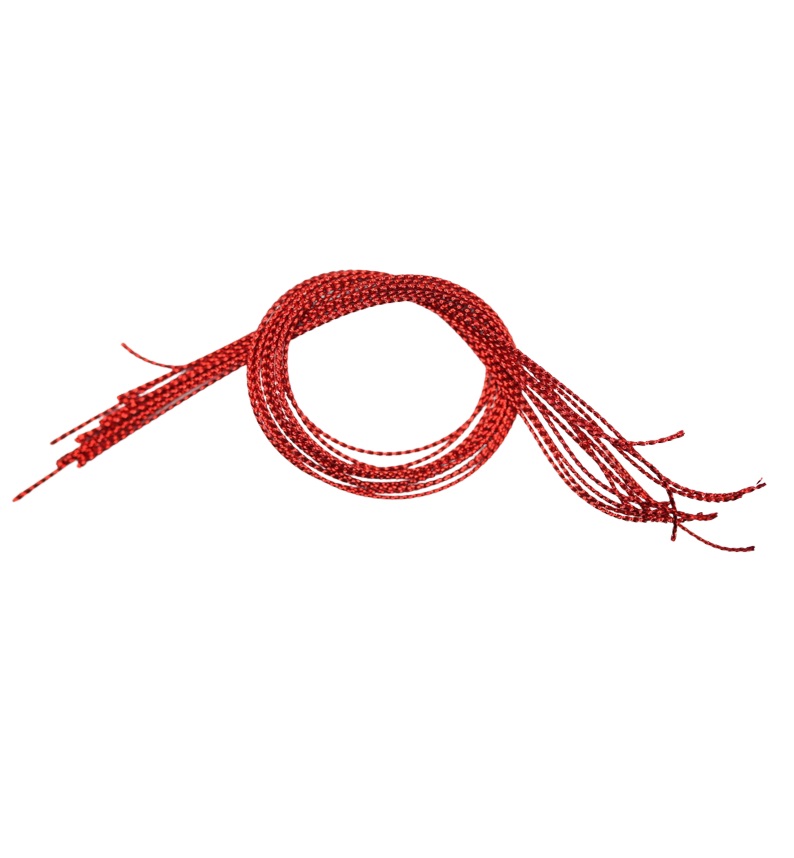 Set 12 fire rosii metalizate, material sintetic, grosime 1 mm, lungime 24 cm