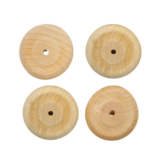 Set 4 roti din lemn natur, pentru construit jucarii, 2,9 cm