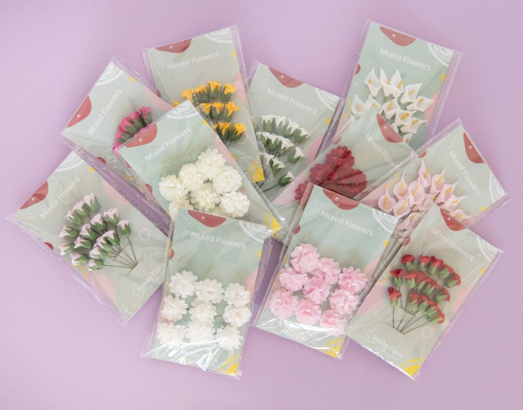 Set 15 flori artificiale din hartie - Trandafiri rosii