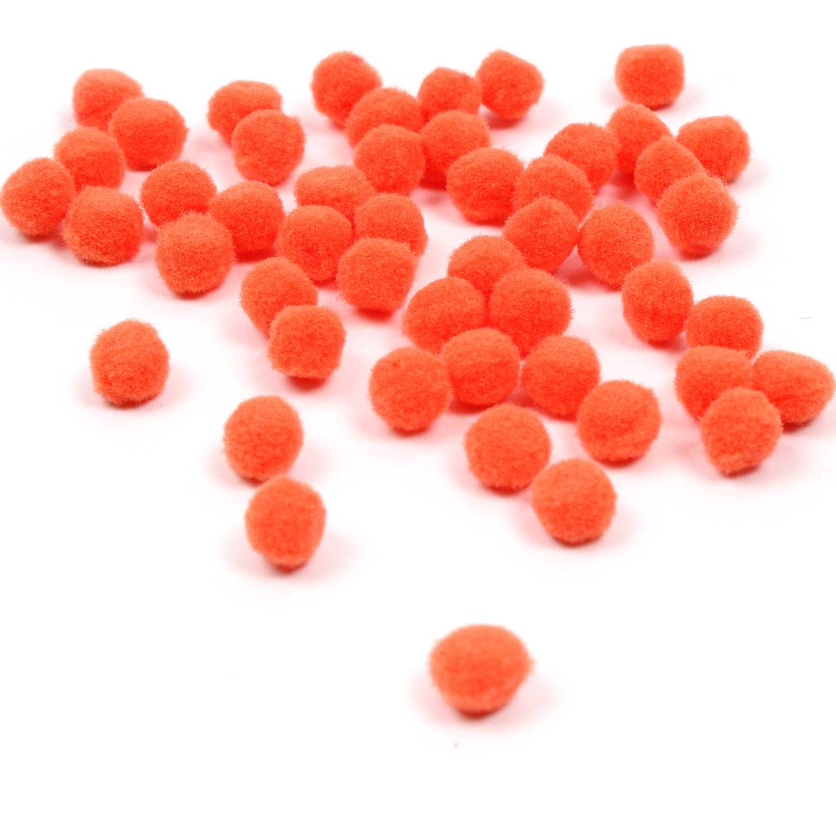 Set 100 pompoane acrilice 0,8 cm - Portocaliu