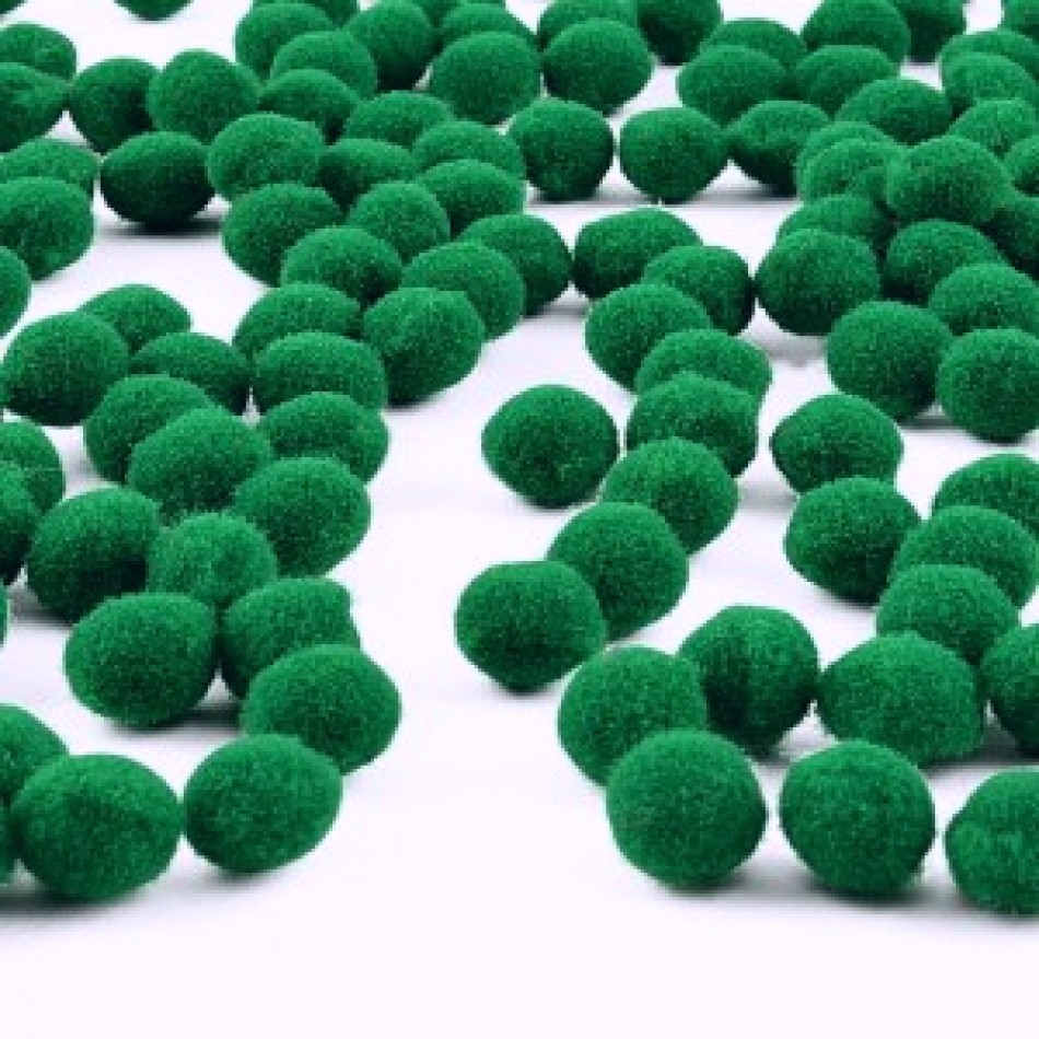 Set 100 pompoane acrilice 0,8 cm - Verde