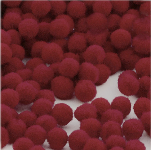 Set 50 pompoane acrilice 1,5 cm - Rosu inchis