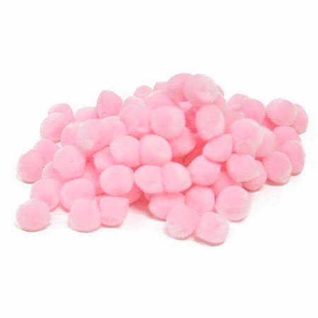 Set 50 pompoane acrilice 1,5 cm - Roz dechis