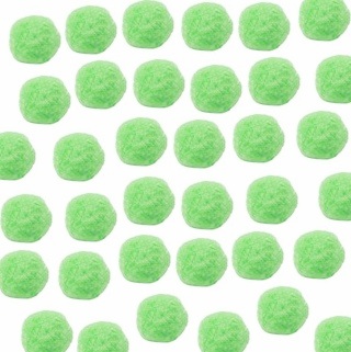 Set 50 pompoane acrilice 1,5 cm - Verde pastel