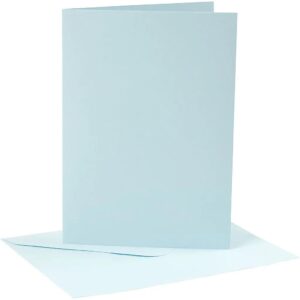 Set 6 felicitari cu plic colorat, 17,8 x 12,7 cm, Light Blue
