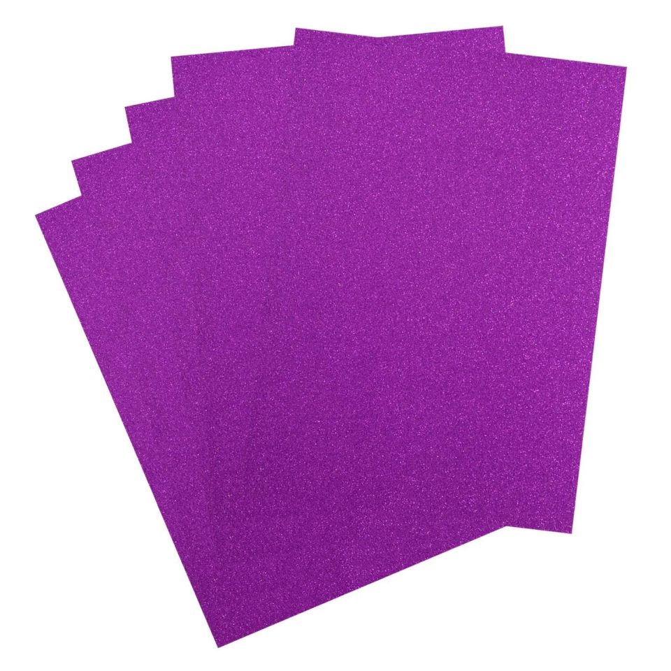 Carton 250g A4 cu sclipici, Florence Glitter Cardstock Purple