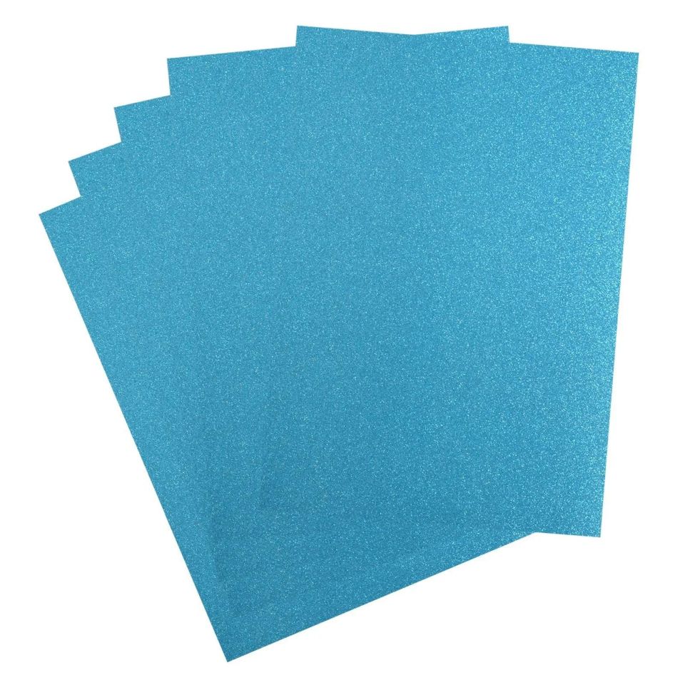 Carton 250g A4 cu sclipici, Florence Glitter Cardstock Turquoise