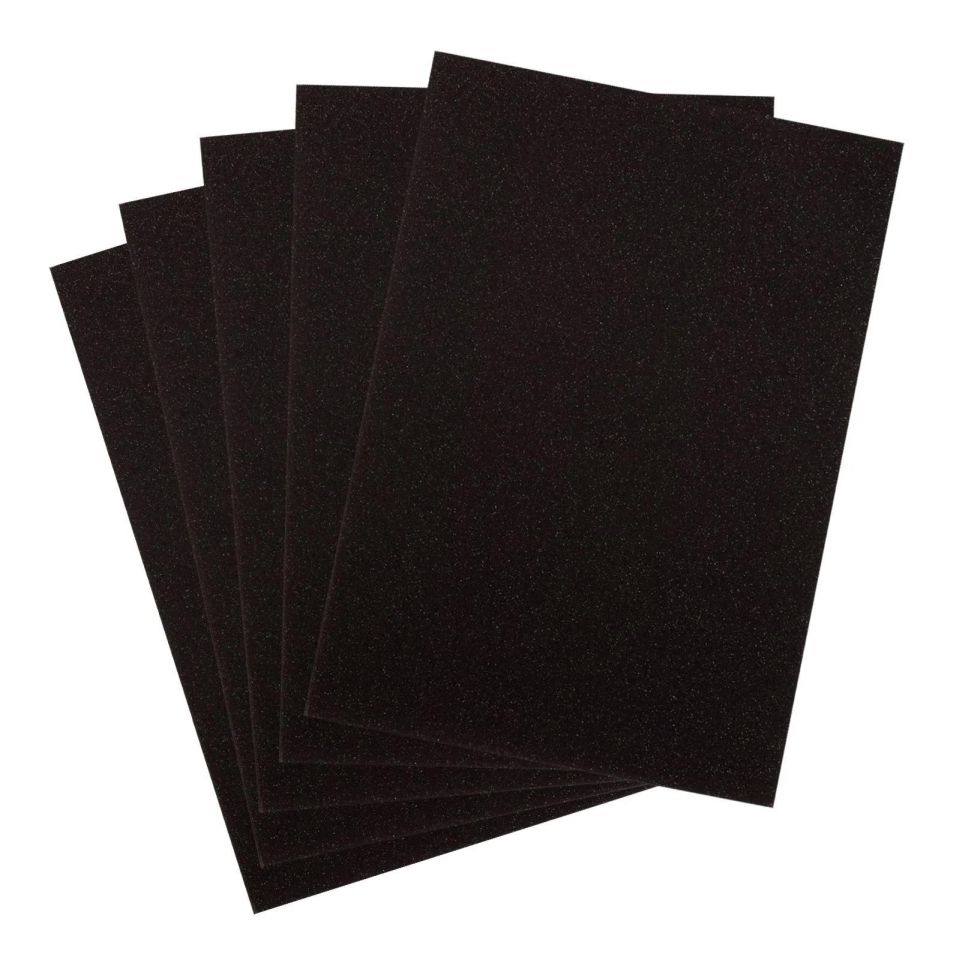 Carton 250g A4 cu sclipici, Florence Glitter Cardstock Black