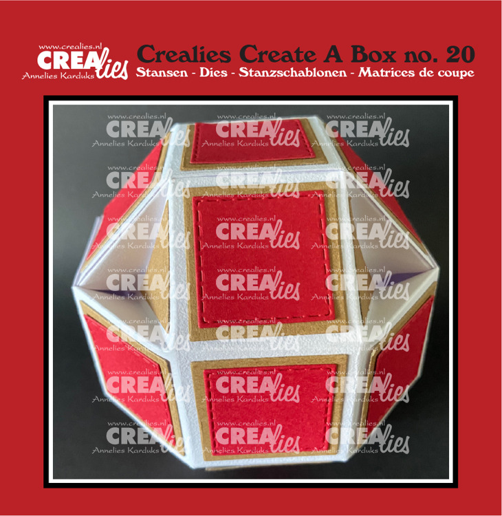 Set 23 matrite Crealies, Create A Box no. 20 - Disco ball box