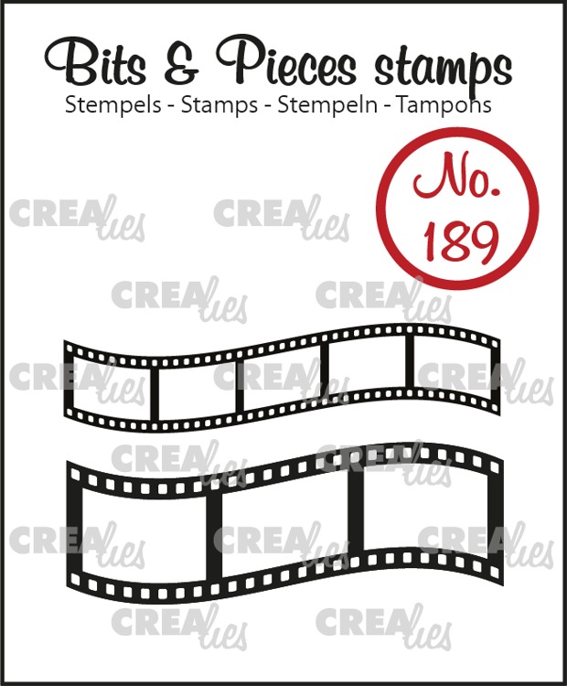 Set 2 stampile Crealies, Bits & Pieces no. 189, Curved filmstrips