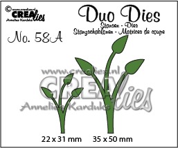 Set 2 matrite Crealies, Duo Dies no. 58A, Leaves 12 mirror image