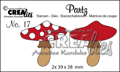 Set 2 matrite Crealies Partzz die no. 17, Mushroom A