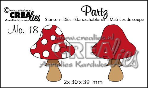 Set 2 matrite Crealies Partzz die no. 18, Mushroom B