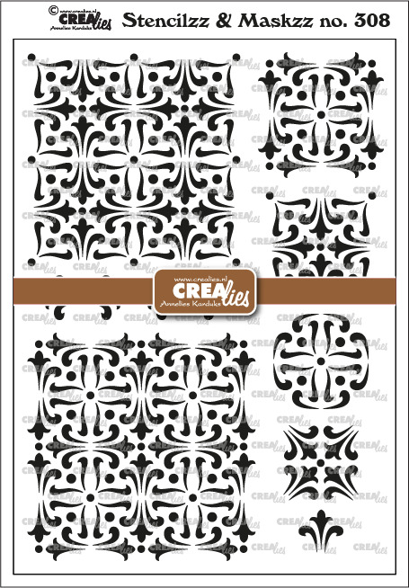 Sablon Crealies partial design, 21 x 15 cm, Stencilzz & Maskzz no. 308, Barbara