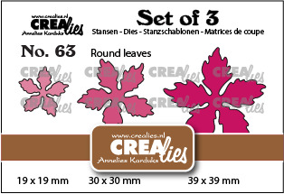 Set 3 matrite Crealies, Set of 3 dies no. 63, Poinsettia, round leaves