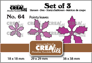 Set 3 matrite Crealies, Set of 3 dies no. 64, Poinsettia, pointy leaves