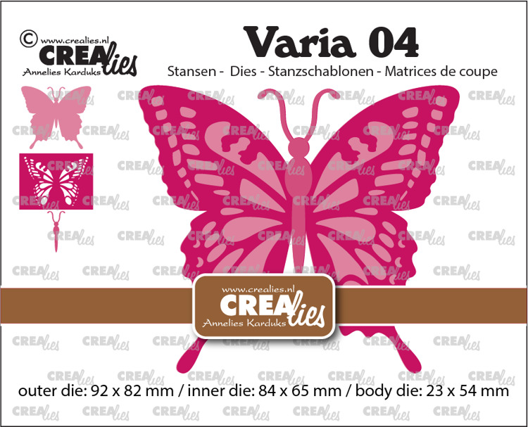 Set 3 matrite Crealies Varia dies no. 04, Swallowtail butterfly