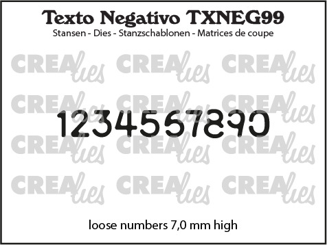 Matrita Crealies Texto Negativo dies no. 99, Numbers