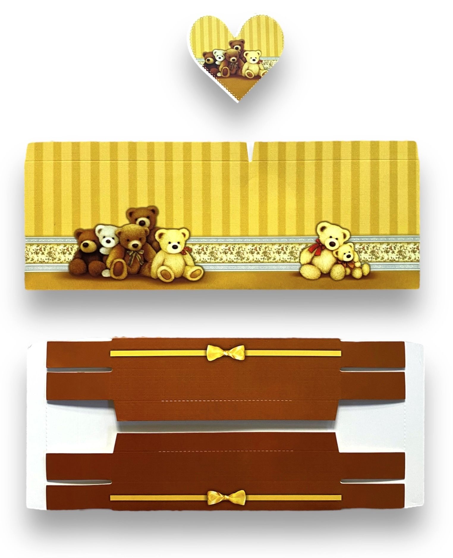 Cutie dreptunghica din carton, ambalaj cadouri, design cu ursuleti, 14,5 X 10,7 X 9 cm, cod BXR 44 - imagine 4
