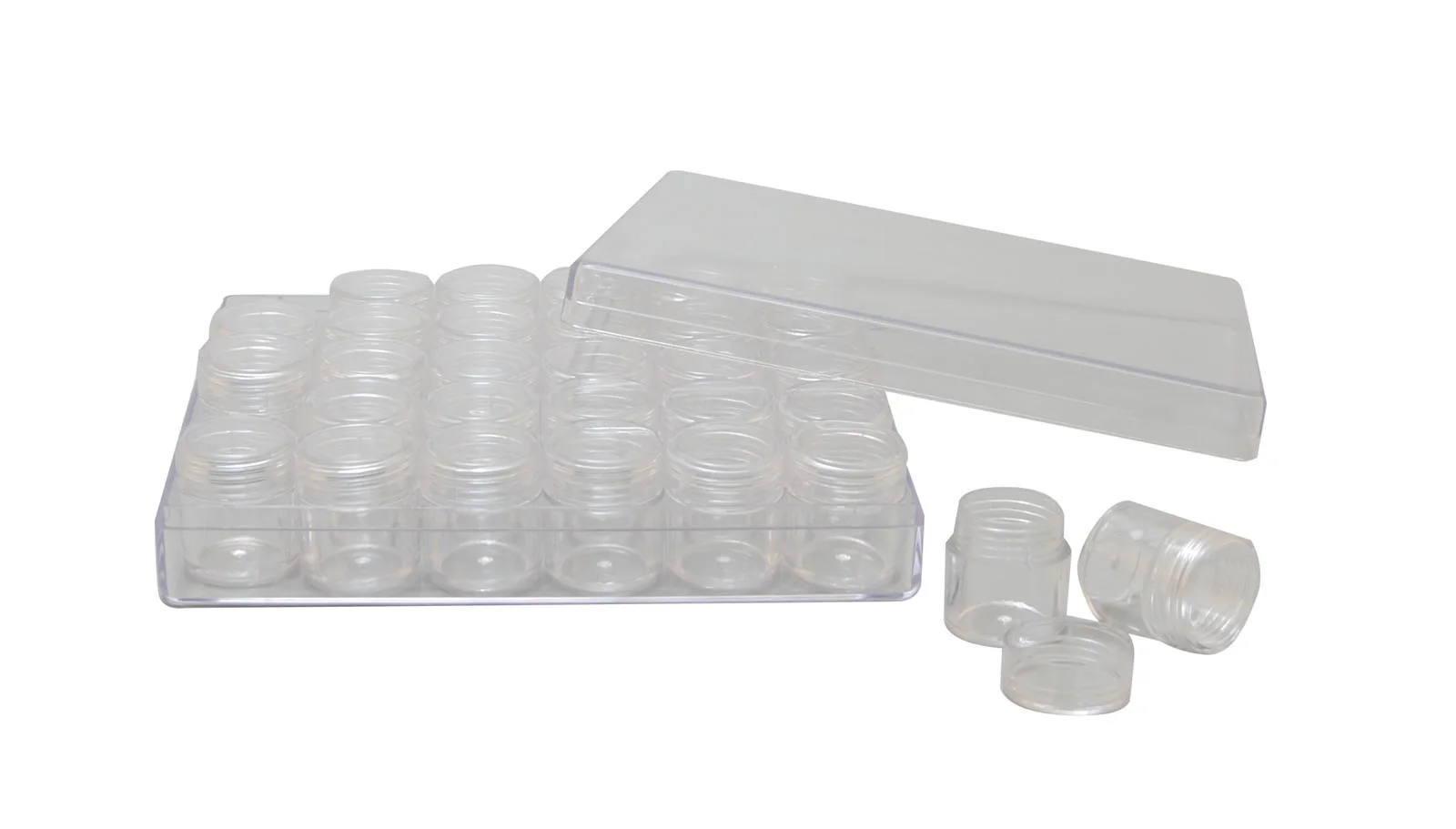 Set 30 de borcanele cu capac cu filet, in cutie, pentru depozitat