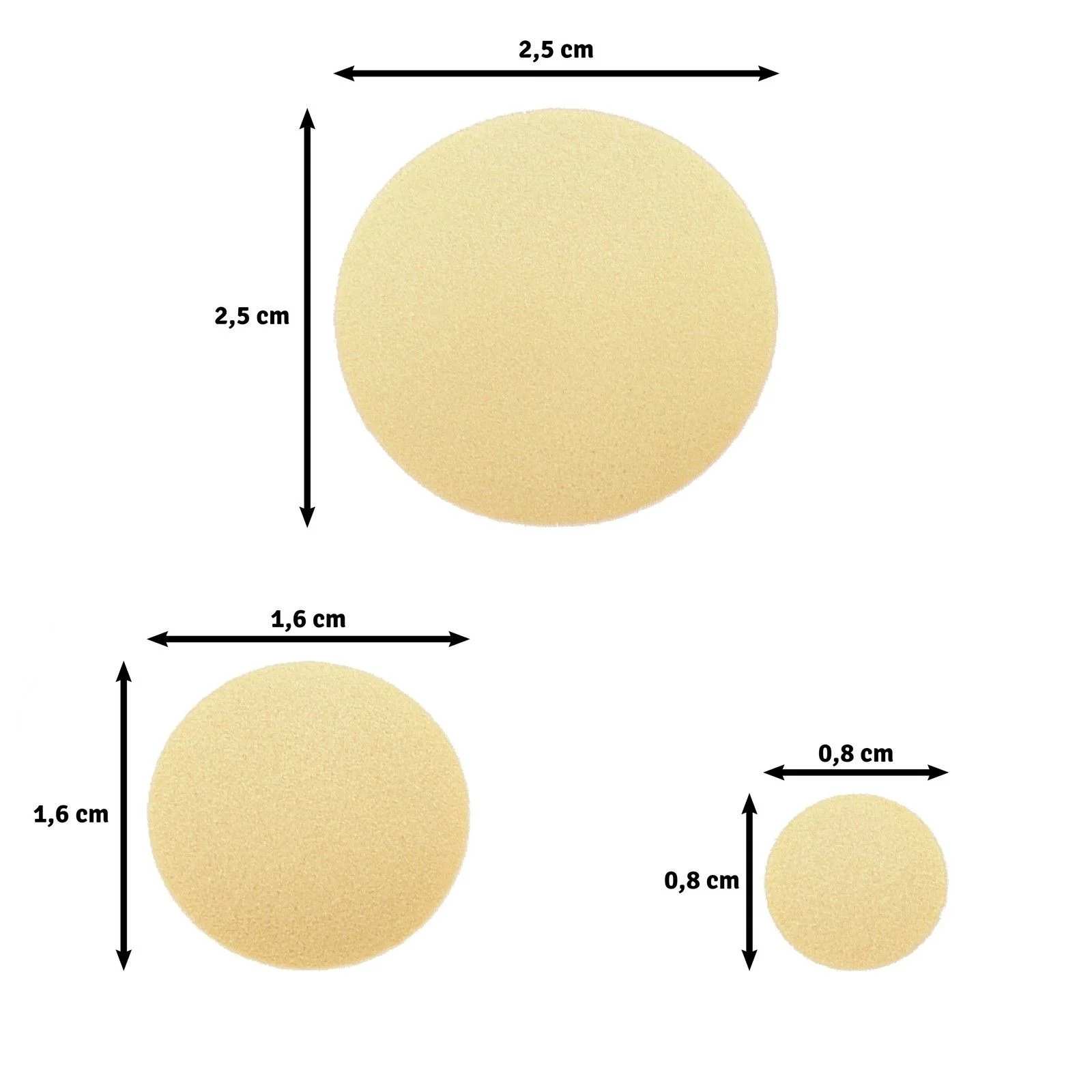 Set 3 perforatoare cerc, 0,8 - 1,6 - 2,5 cm