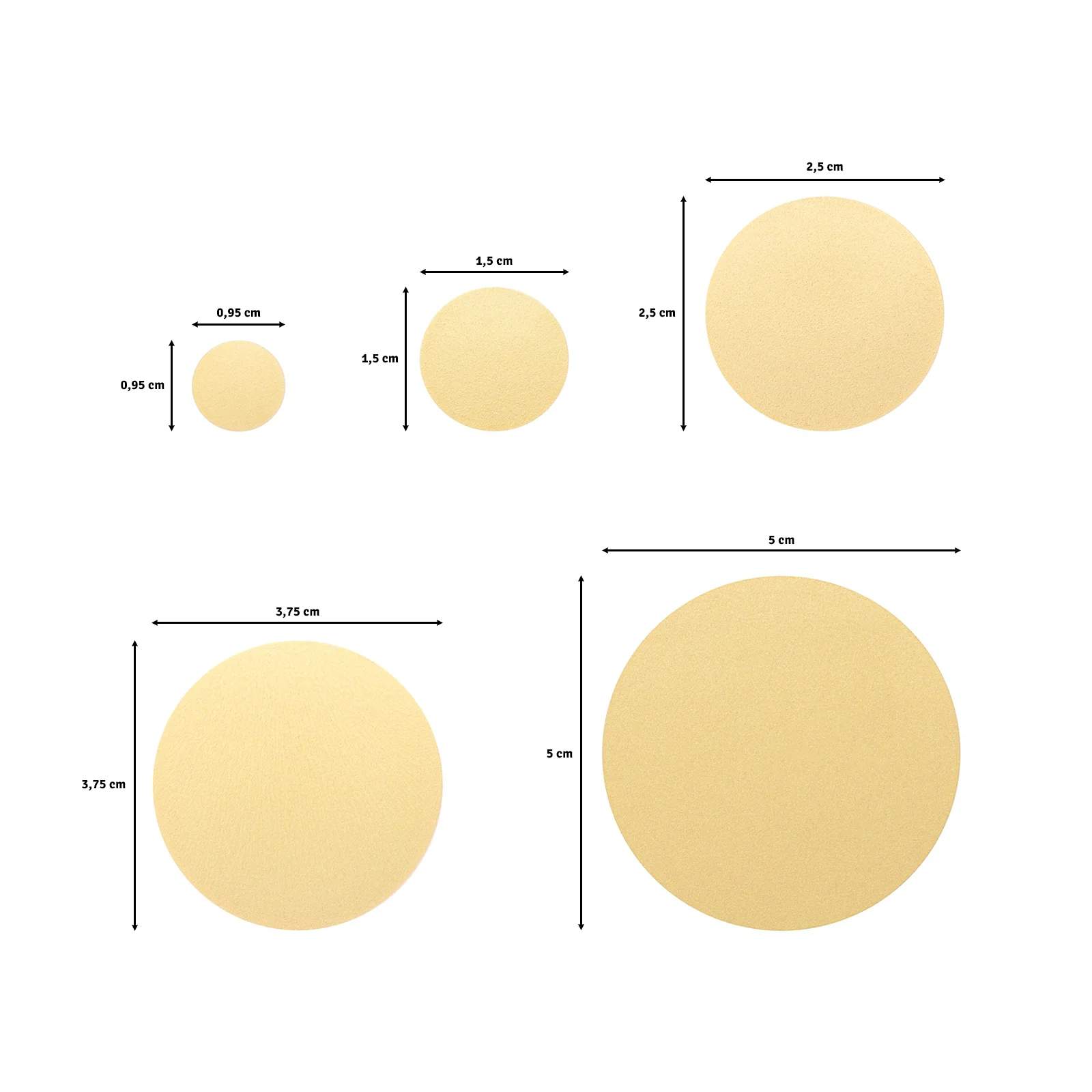 Set 5 perforatoare cerc, 0,95 - 1,5 - 2,5 - 3,75 - 5 cm