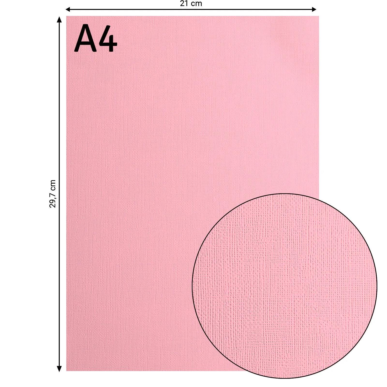 Coala carton A4, culoare uni, 216g, structura texturata, Florence Texture Rose