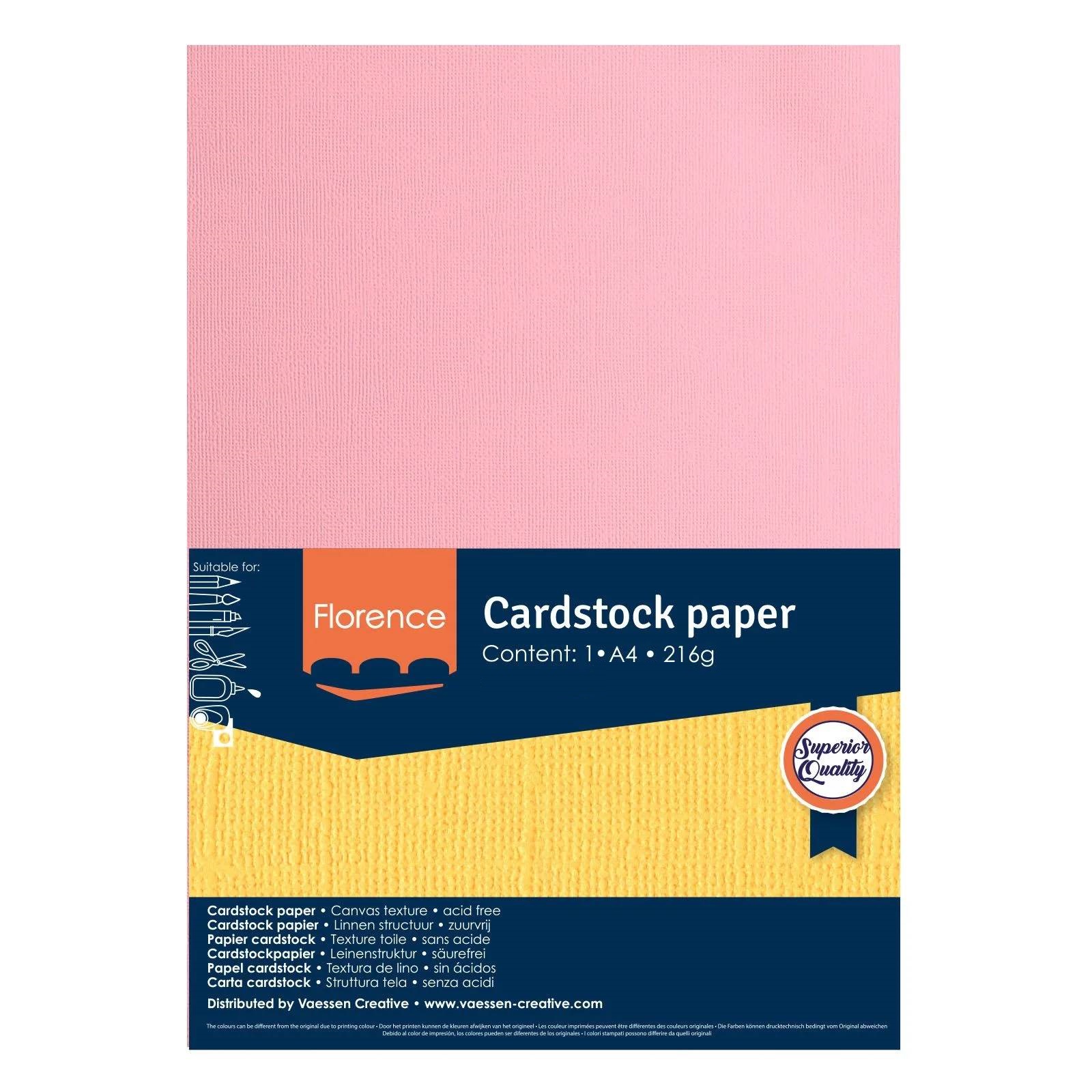 Coala carton A4, culoare uni, 216g, structura texturata, Florence Texture Rose