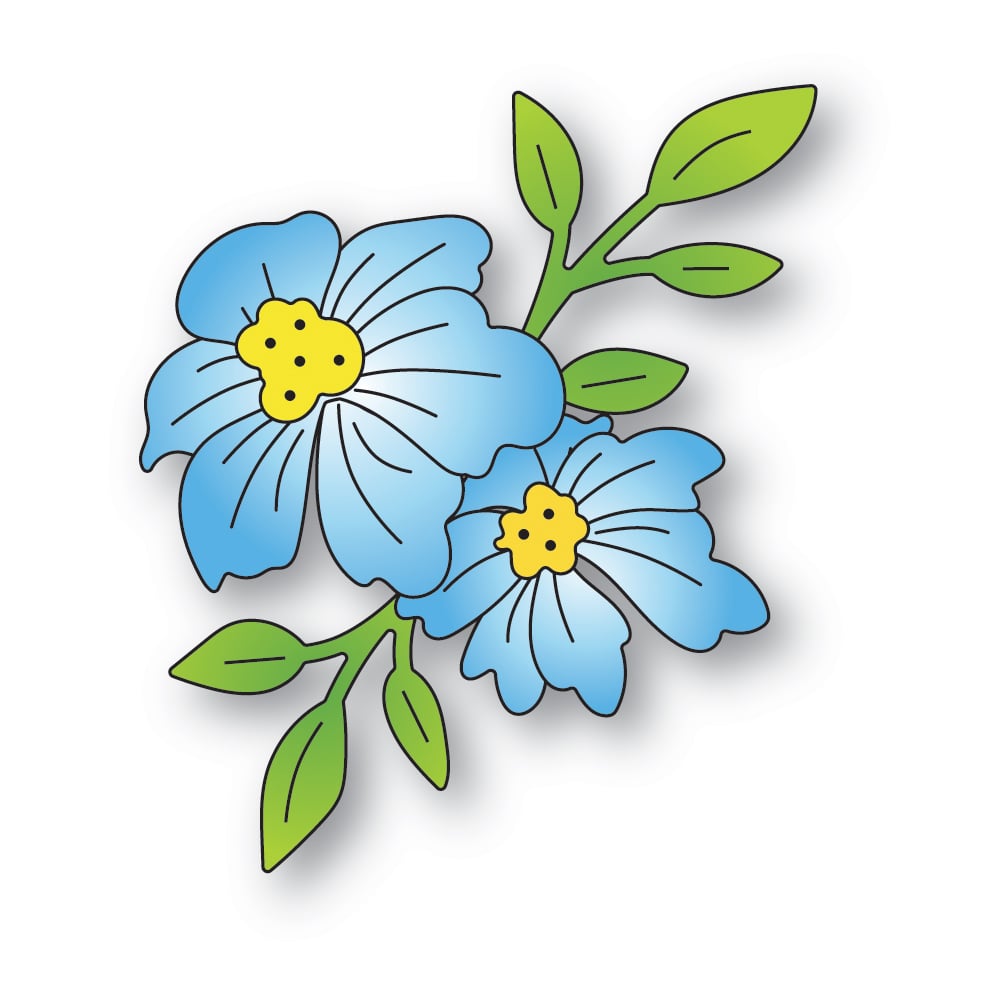 Matrita 2 flori si crengute cu frunze, Clara Blooms
