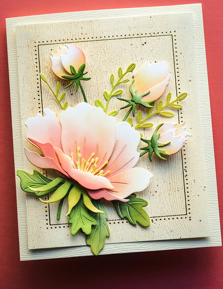 Matrita 2 boboci flori de anemone cu tulpini si frunze, Anemone Bud Duo