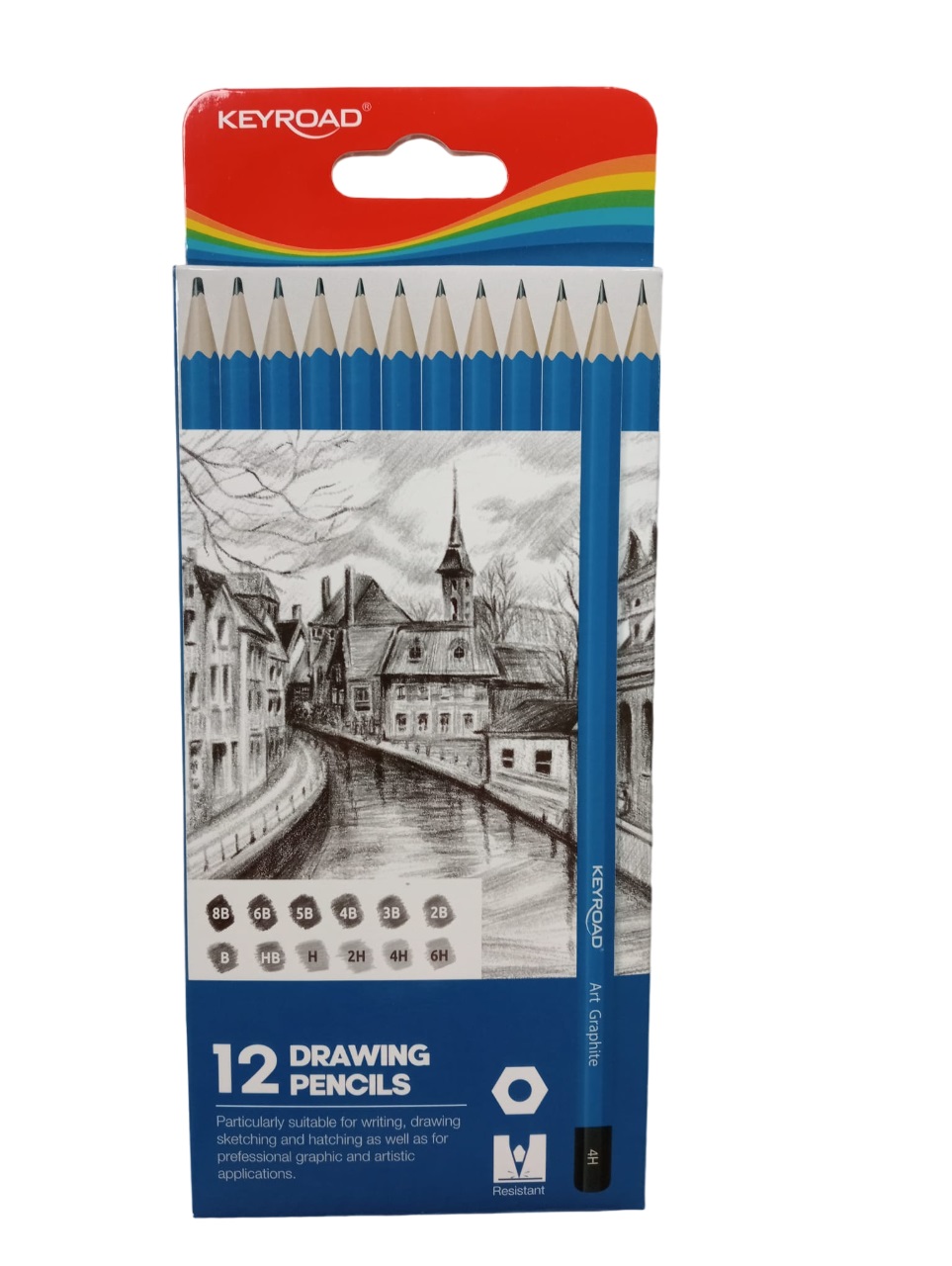 Set 12 creioane grafit cu diverse tarii, Keyroad